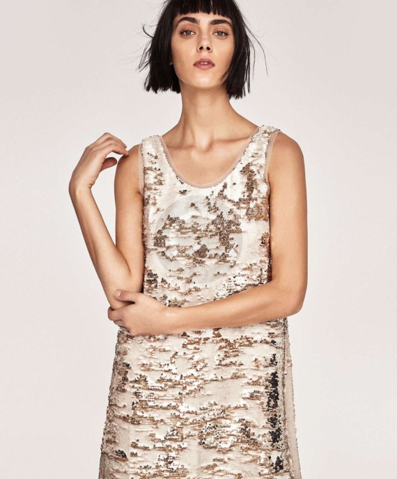 Two-Tone Sequin Dress