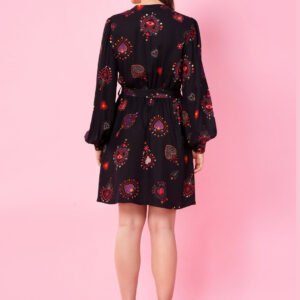 Black Print Shirt Dress