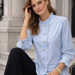 Blue Women Striped Casual Shirt (Style 40663491)
