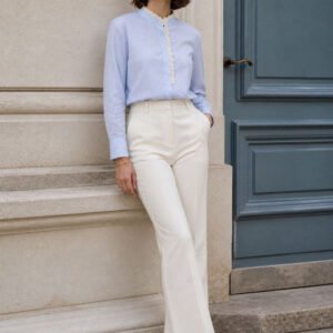 Blue Women Striped Casual Shirt (Style 40663493)