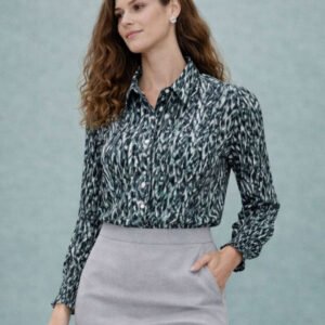 Grey Women Classic Printed Casual Shirt