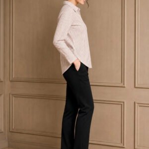 Camel Brown Women Standard Striped Casual Shirt