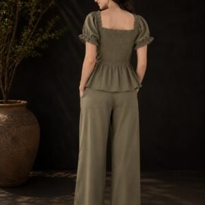 PW202671 Olive Linen Cord Set