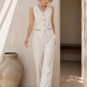 PW202672 Beige Linen Cord Set