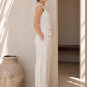PW202672 Beige Linen Cord Set